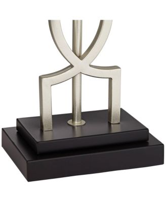 Evan Modern Table Lamps 28 1/2" Tall Set of 2 Brushed Nickel with USB Charging Port White Rectangular Shade for Bedroom Living Room House