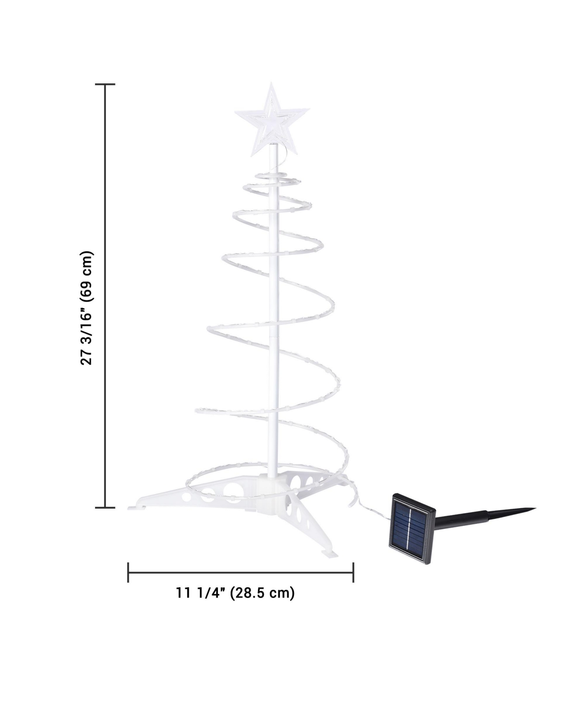 Yescom Munchkin Solar 2ft Led Spiral Tree Light 79 LEDs for Indoor Outdoor Holiday Christmas Decor Cool White 5 pack