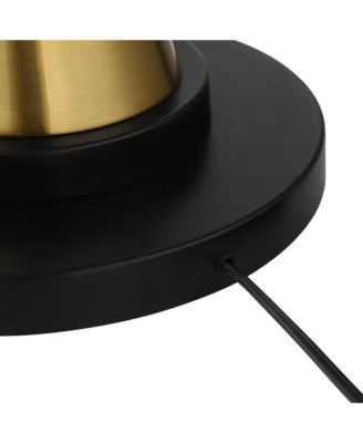 Burbank Modern Art Deco Torchiere Floor Lamp 70" Tall Black Brass Frosted White Glass Shade for Living Room Bedroom Office House