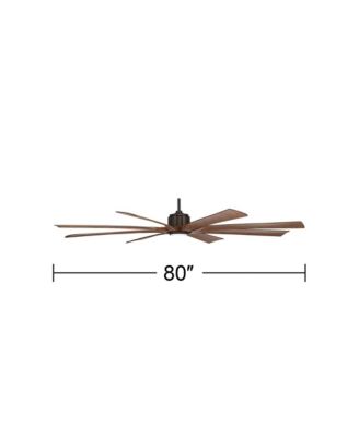 80" Defender Modern Indoor Outdoor Ceiling Fan with Dimmable LED Light Remote Oil Rubbed Bronze Koa Damp Rated for Patio Exterior