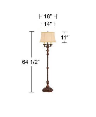 Traditional Floor Lamp Candelabra Style 4-Light 64.5" Tall Italian Bronze Bell Shade for Living Room Reading Bedroom