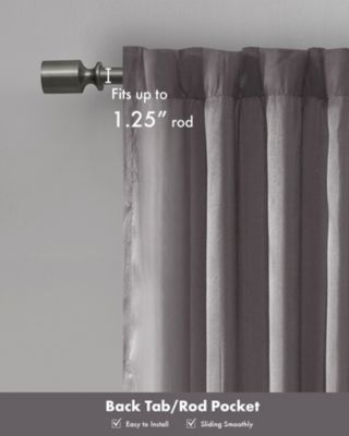 Andora Botanical Embroidered Curtain Panel, 50"W x 95"L