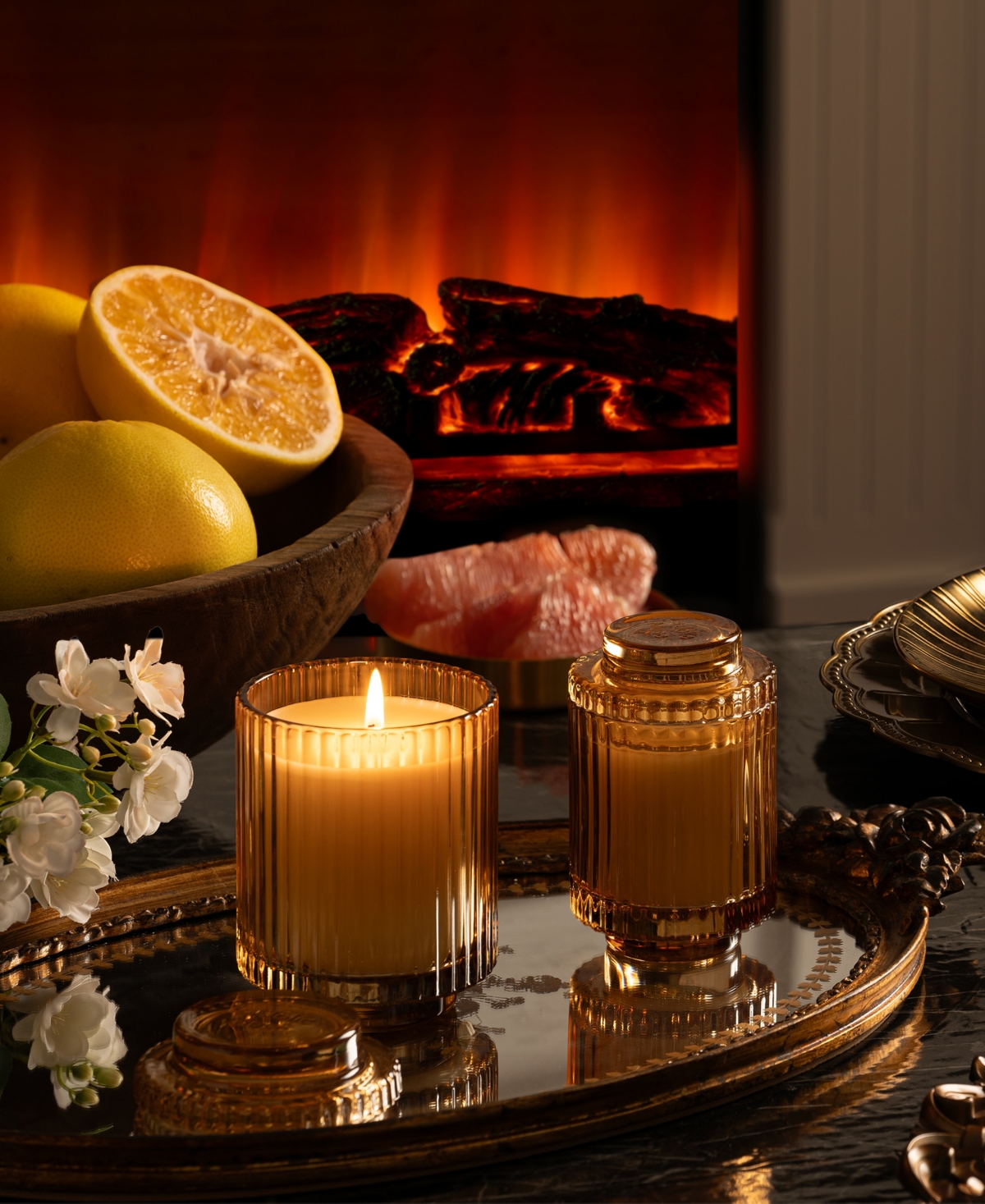 La Jolie Muse Amelie Candle, Yuzu Neroli Blossom, 11 oz In Apricot