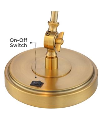 Wray Modern Desk Lamp 26 3/4" High with USB Charging Port Warm Brass Gold Metal Adjustable Arm Head for Bedroom Living Room House Bedside Nightstand Home Office Reading Family - 360 Lighting