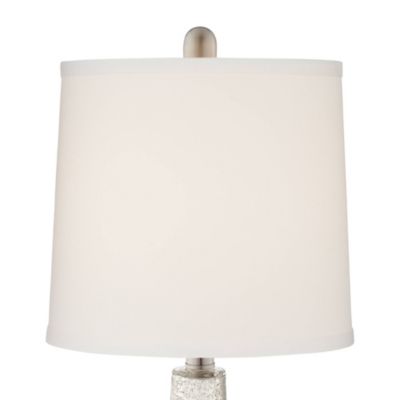 Ledger Modern Accent Table Lamps 21 3/4" High Set of 2 Mercury Glass with USB Charging Port Table Top Dimmers Off-White Shade for Desk