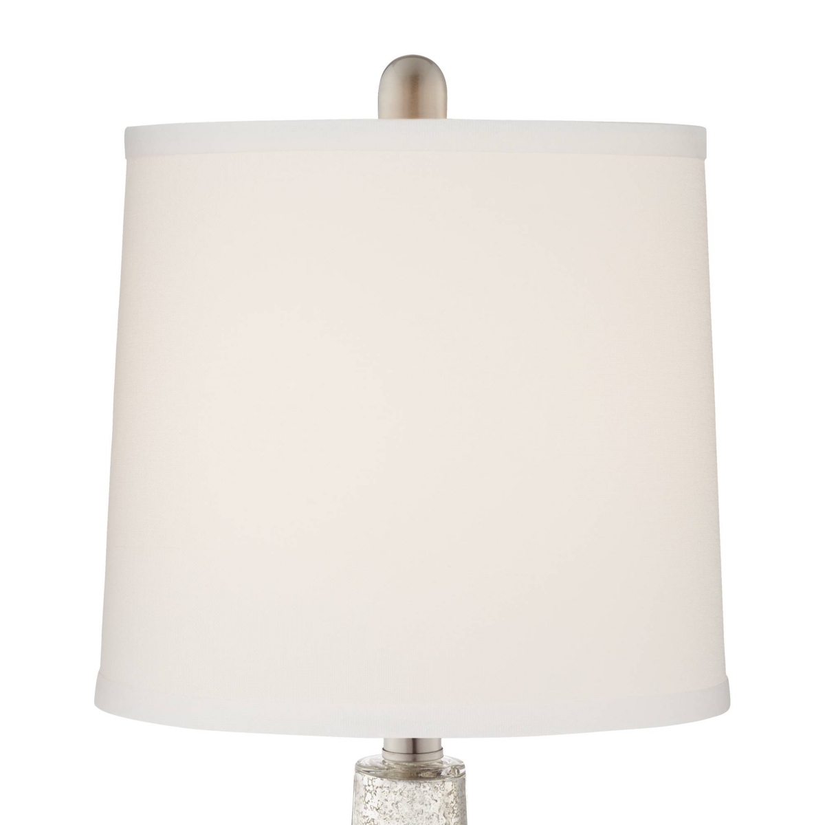 360 Lighting Ledger Modern Accent Table Lamps High Set of 2 with Usb Charging Port and Table Top Dimmers Mercury Glass Off White Drum Shade Liv