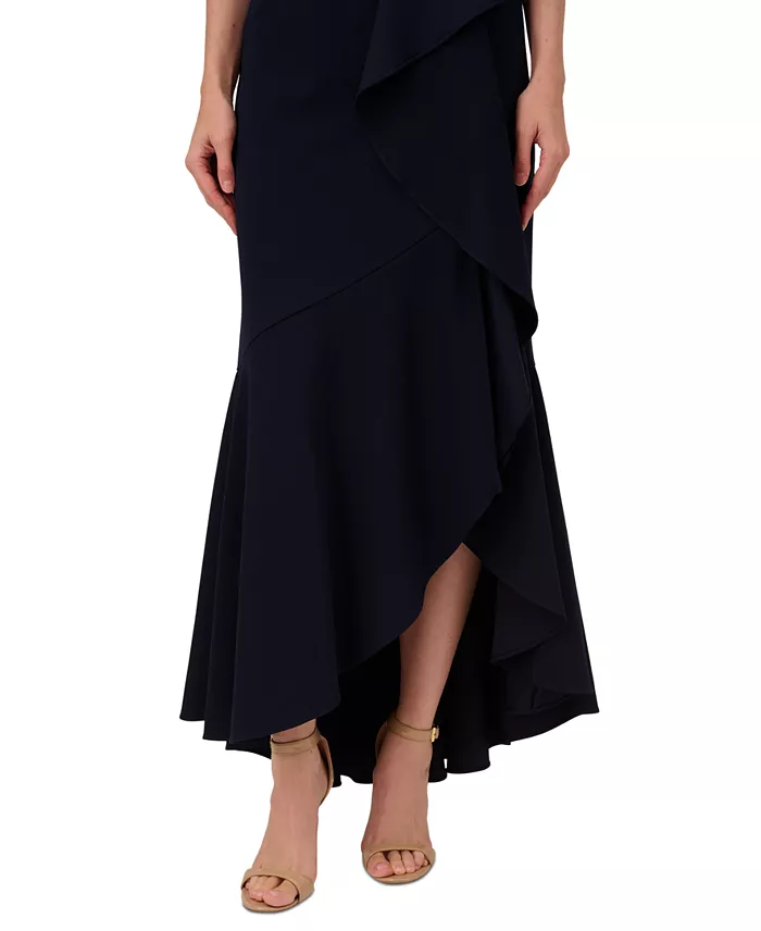 Women's Beaded One-Shoulder Crepe Gown - thumbnail 3