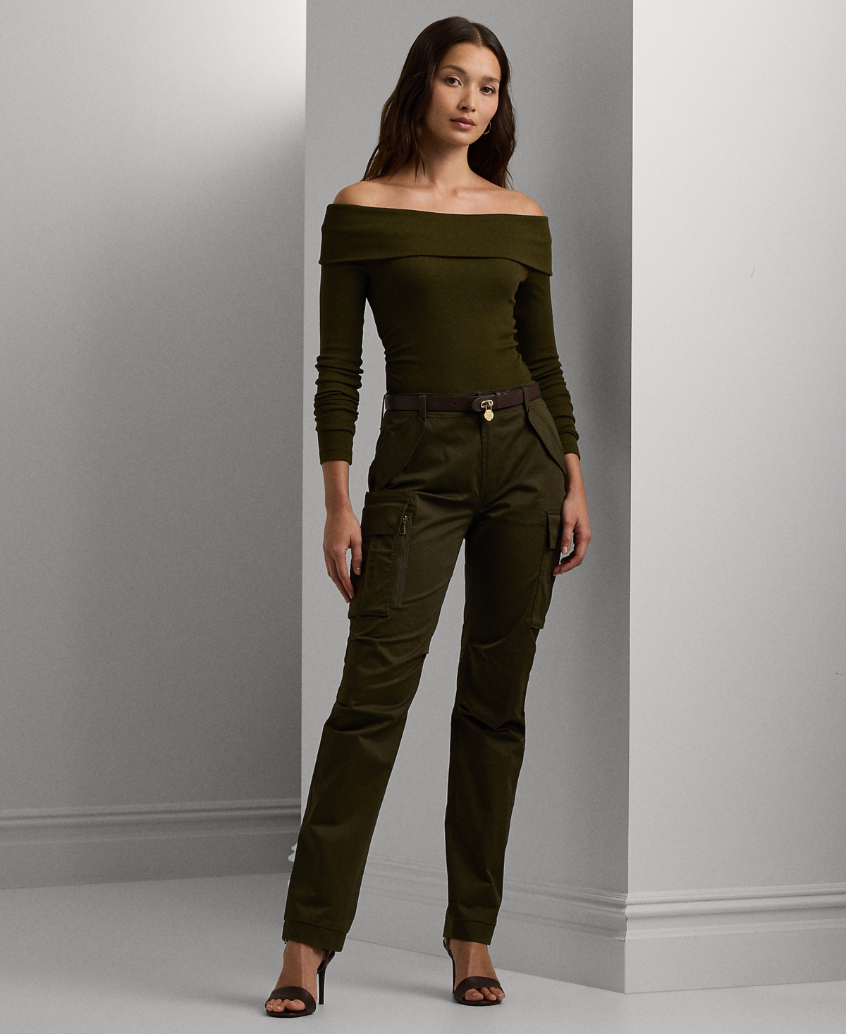 Lauren Ralph Lauren Petite Sateen Cargo Pants