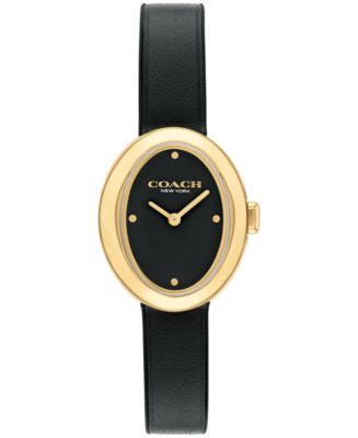 COACH Women's Sammy Black Leather Watch 22.5mm - Macy's