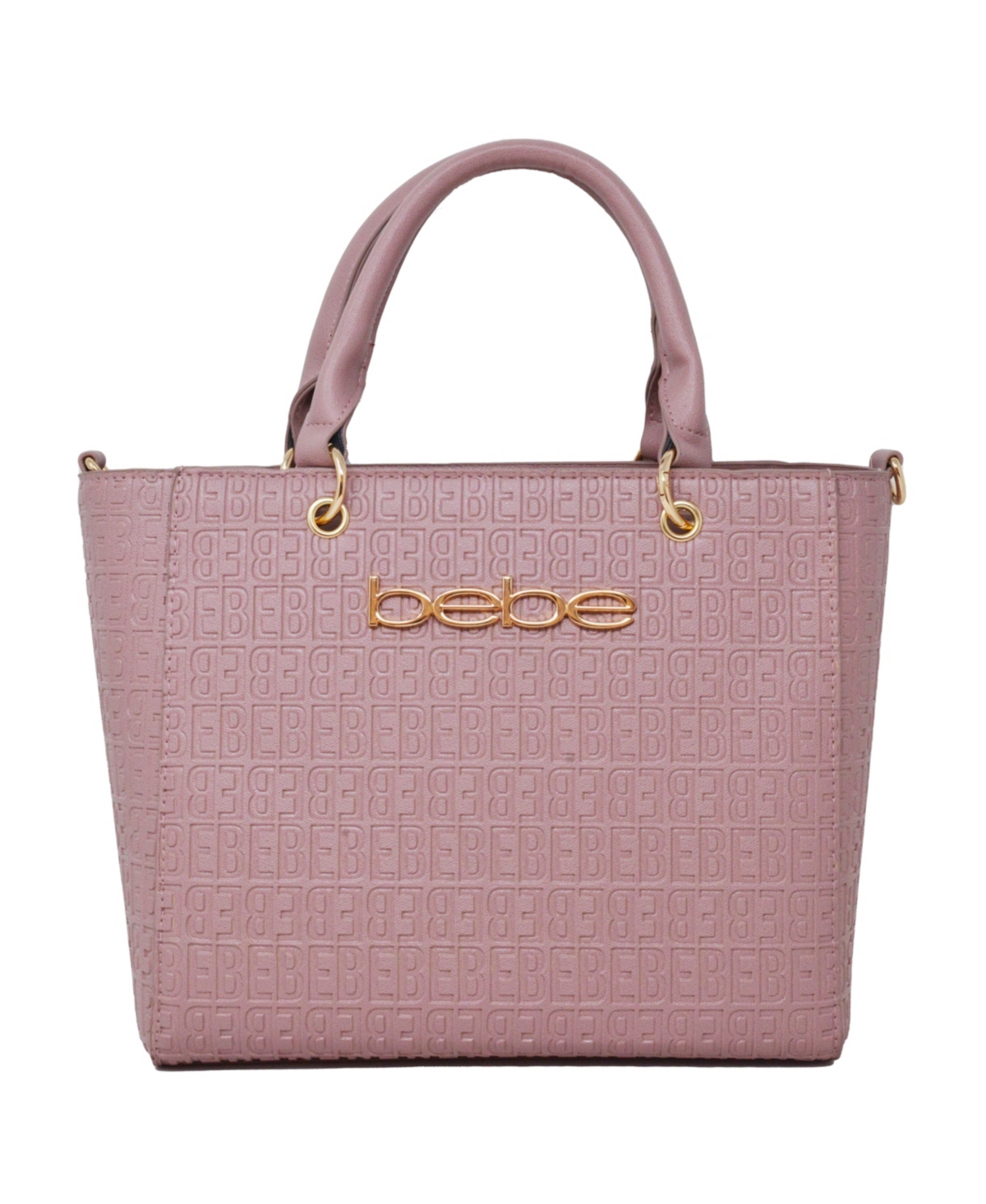 Bebe Celia Embossed Logo Satchel Bag - Storm Grey | Smart Closet