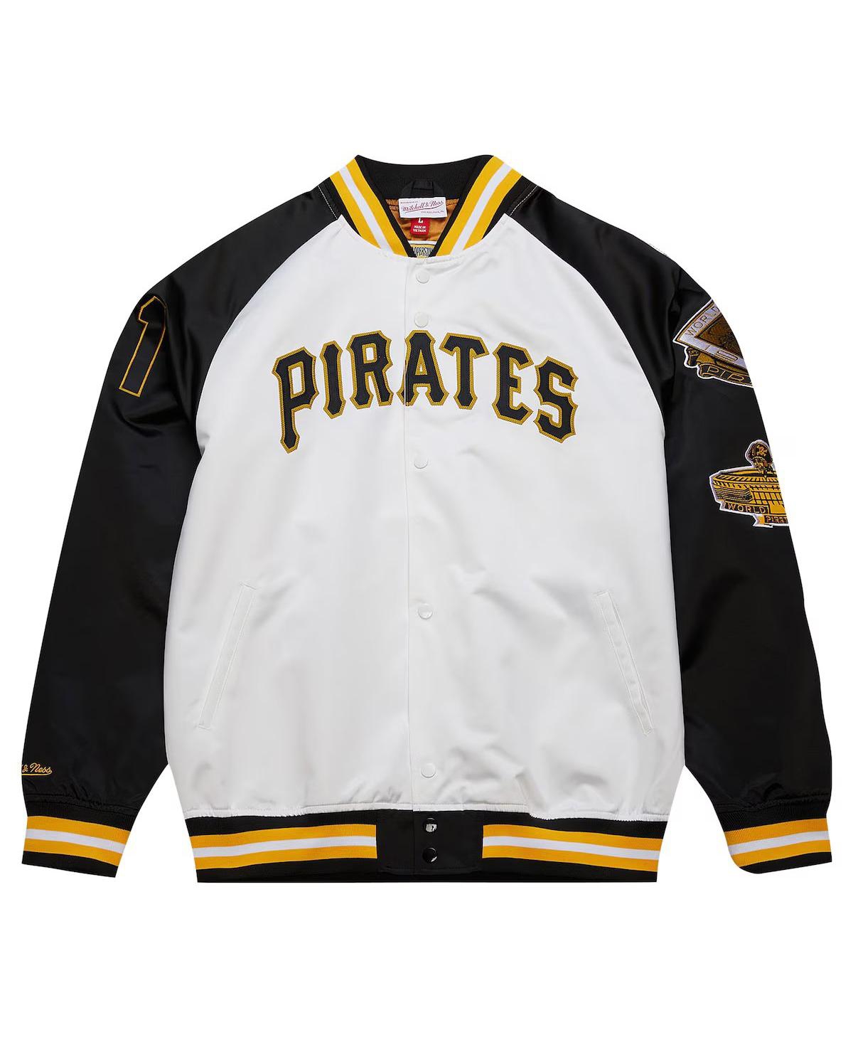 Mitchell & Ness Men's Roberto ClementeBlack Pittsburgh Pirates Cooperstown Collection Legends Lightweight Satin Raglan Full-Snap Jacket - Whit