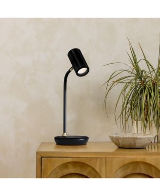 Ezra 16.5" LED Table Lamp with Wireless Charging Pad and Rotating Shade