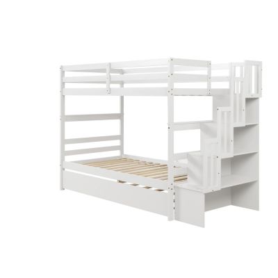 Streamdale Bunk Beds Twin Over Twin Stairway Storage Function