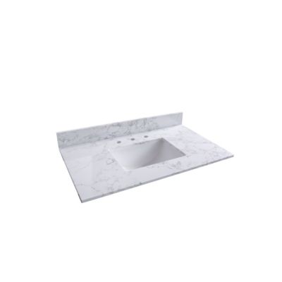 37 Inch Bathroom Vanity Top Stone Carrara New Style Tops With Rectangle Undermount Cera