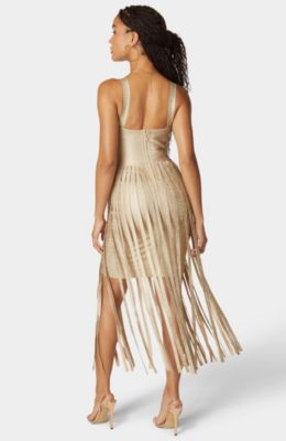 Women's Bandage Fringe Maxi Dress