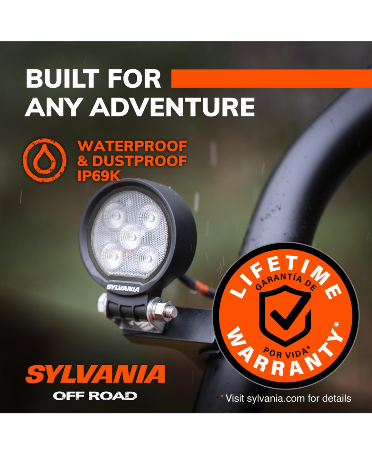 Sylvania Rugged 3 Inch Round Led Light Pods | Lifetime Limited Warranty | Flood Light 1400 Raw Lumens, Best Quality Off Road Driving Work Light, Truck