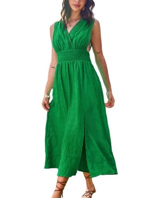 slim fit dress slacks Hazel Green Tailored Sleeveless Midi Dress