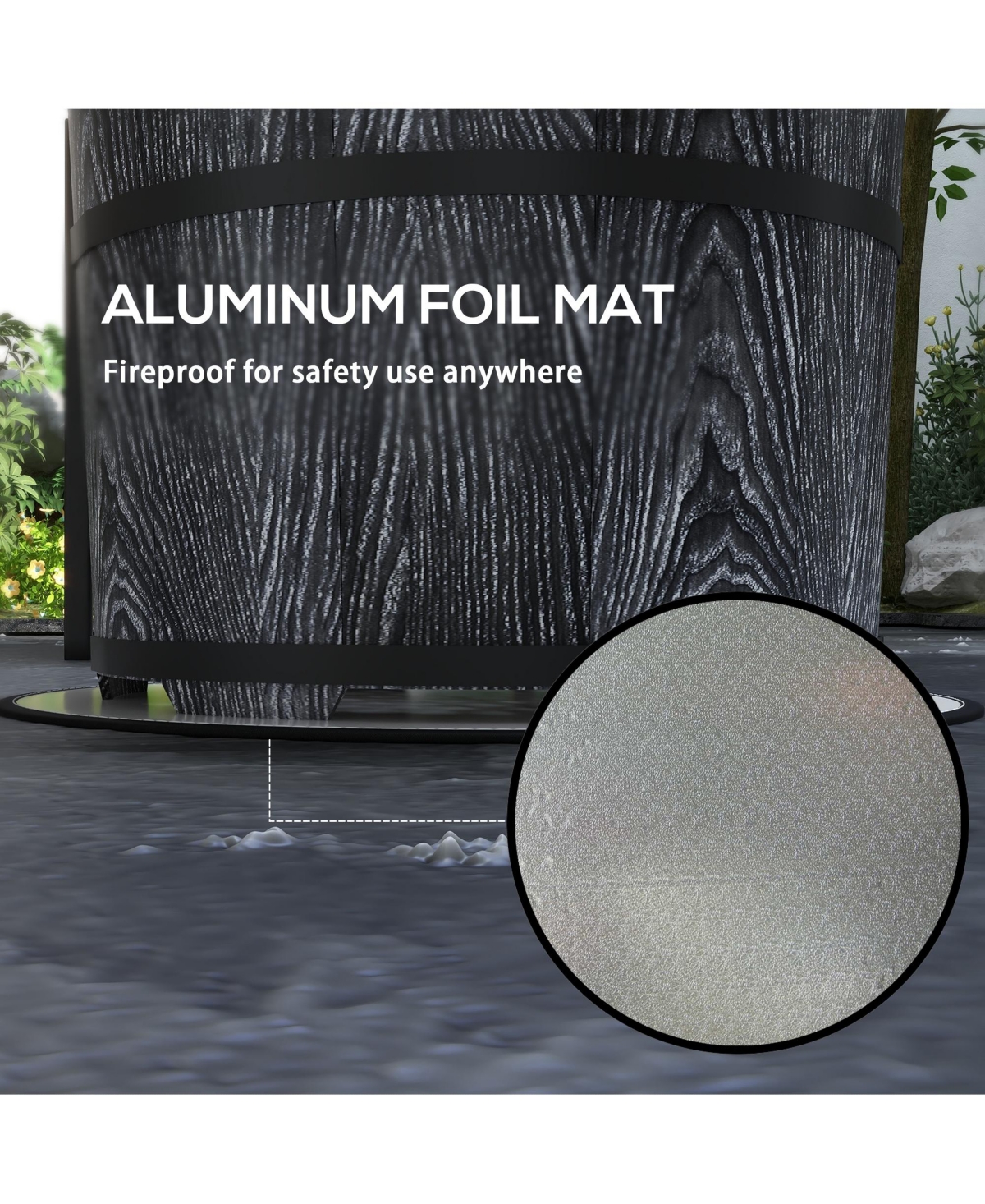 Streamdale Furniture Smokeless Fire Pit with Fireproof Mat, 20