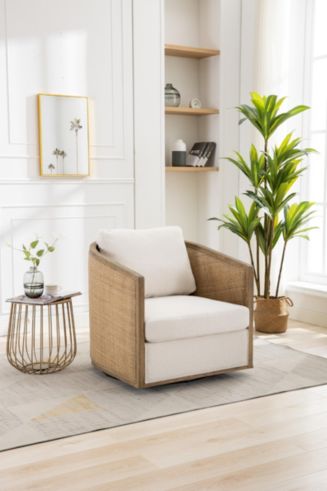 Streamdale Cozy Swivel Barrel Chair - Macy's