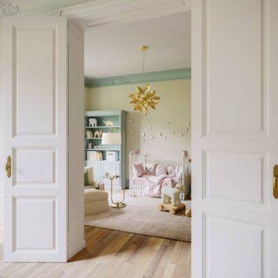 Volta Modern Floor Lamp with Tray Table 66" Tall Brass USB Charging Port White Drum Shade for Living Room Bedroom Office House