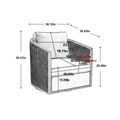 Swivel Barrel Accent Chair, 360