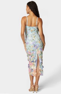 Women's Floral Embroidered Midi Dress