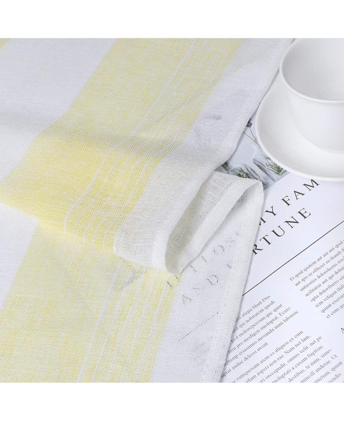 Caromio Yarn-Dyed Vertical Stripe Grommet Voile Sheer Window Curtain Panels, 52