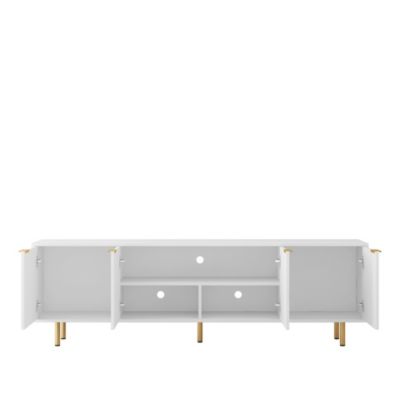 Grooved TV Cabinet with White Texture