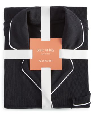 Women's 2-Pc. Packaged Ribbed Notched-Collar Pajamas Set XS-3X, Created for Macy's
