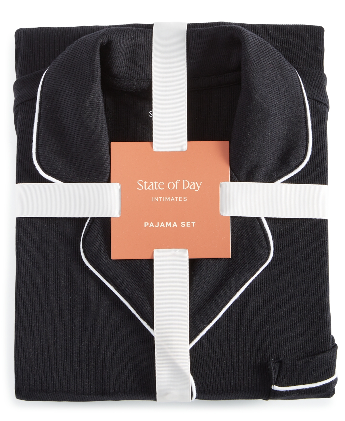 State of Day Women's 2-Pc. Packaged Ribbed Notched-Collar Pajamas Set Xs-3X, Created for Macy's
