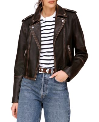 Avec Les Filles Women's Asymmetric Leather Moto Jacket Macy's
