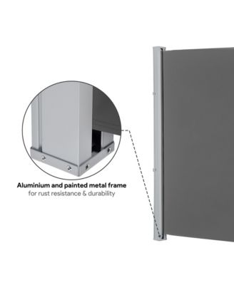 119x71 In Outdoor Retractable Side Awning Folding Privacy Screen Divider Garden