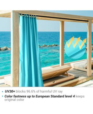 54"x96" Outdoor Privacy Curtain Tab Top Drape UV30+ Pergola Porch Garden 4 Pack