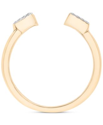 Diamond Triangle Cluster Cuff Ring (1/6 ct. t.w.) in 10k Gold or 10k White Gold, Created for Macy's