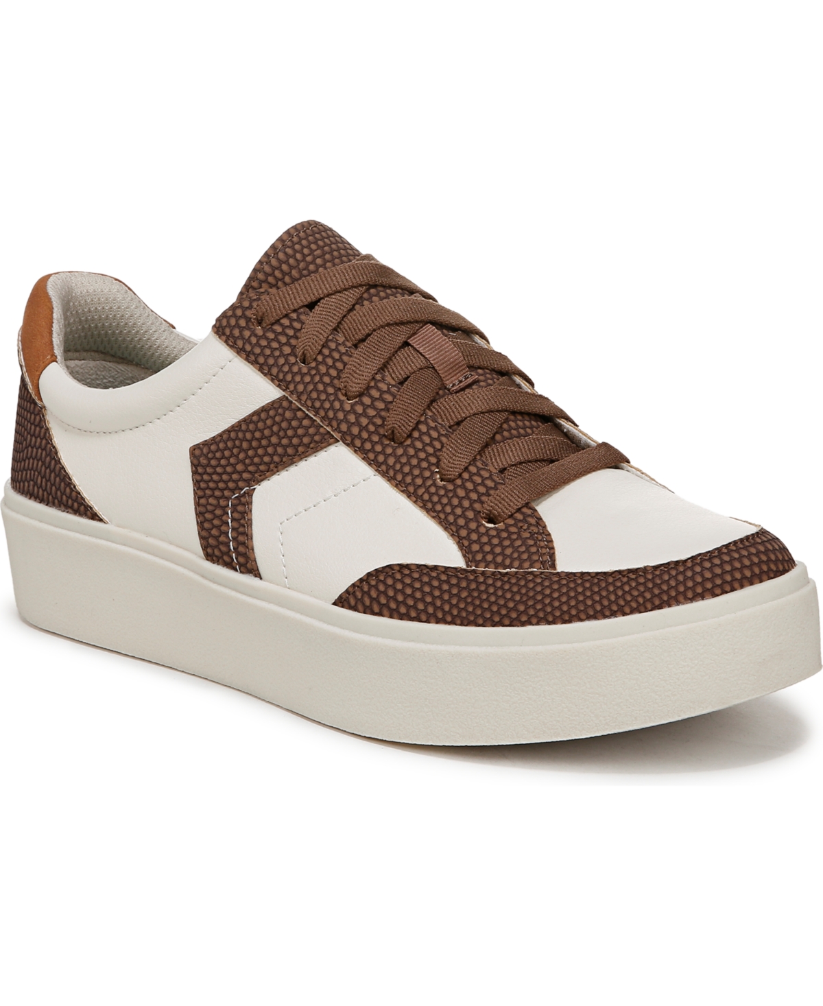 Shop Dr. Scholl's Women's Madison-lace Sneakers In Off White,brown Faux Leather