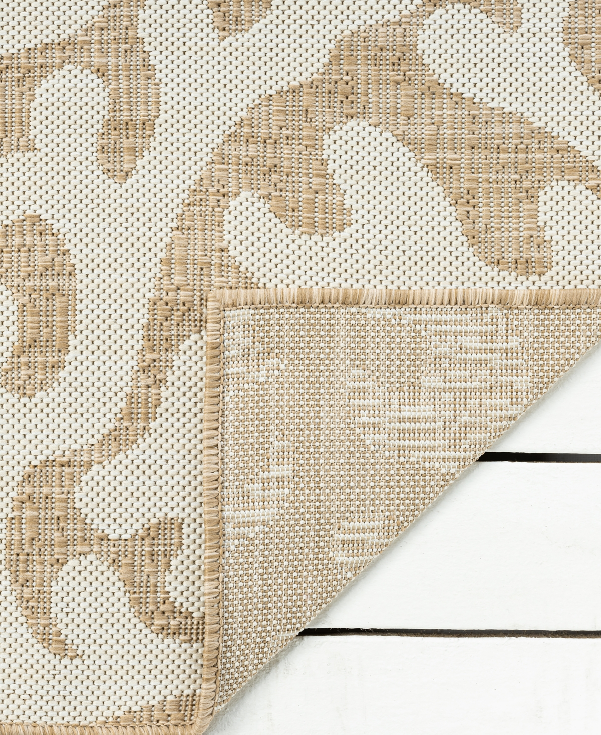 Lr Home Nassau 6'6"x9' Outdoor Area Rug In Tan,ivory