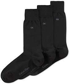 Men's Socks, Combed Flat Knit Crew 3 Pack