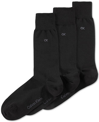 Calvin Klein Men's Socks, Combed Flat Knit Crew 3 Pack & Reviews - Underwear & Socks - Men - Macy's