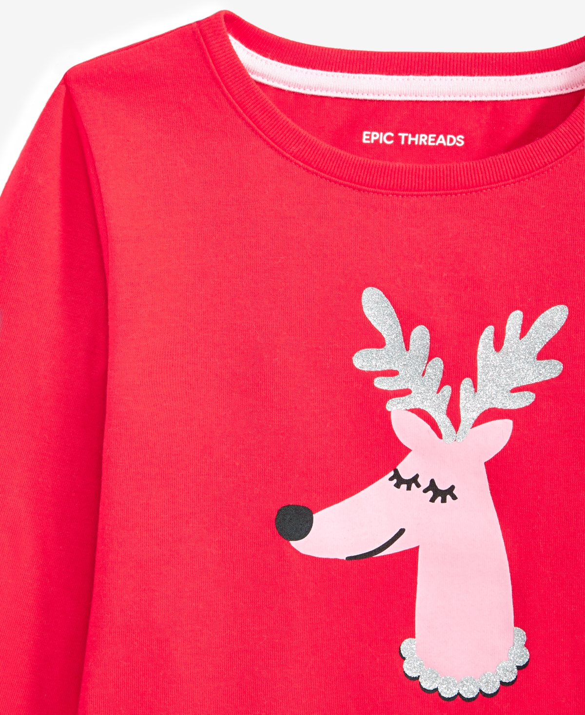 Epic Threads Toddler Girls Long-Sleeve Fancy Moose Graphic T-Shirt, Created for Macy's