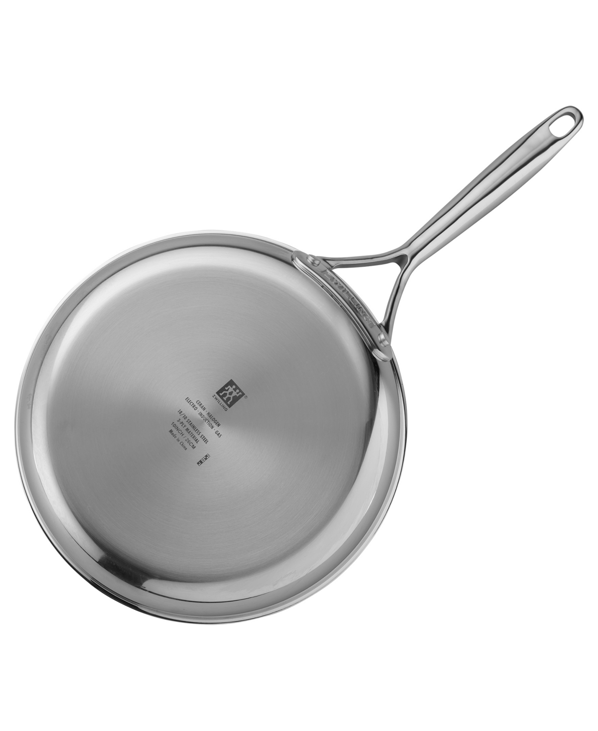 Zwilling Energy Plus 10-inch Stainless Steel Ceramic Nonstick Fry Pan With Lid In Stainless Steel,grey