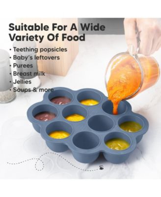 Prep Silicone Baby Food Freezer Tray with Clip-on Lid, 2oz x 10 Silicone Freezer Molds, BPA-Free Baby Food Storage
