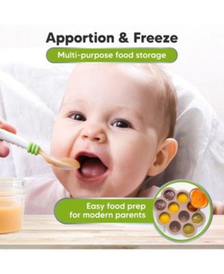 Prep Silicone Baby Food Freezer Tray with Clip-on Lid, 2oz x 10 Silicone Freezer Molds, BPA-Free Baby Food Storage