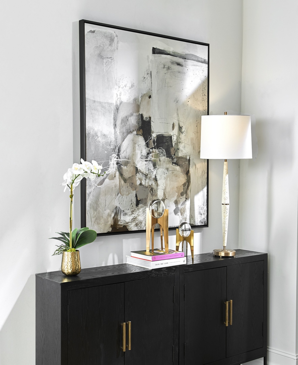Uttermost Solace Framed Canvas In Gray