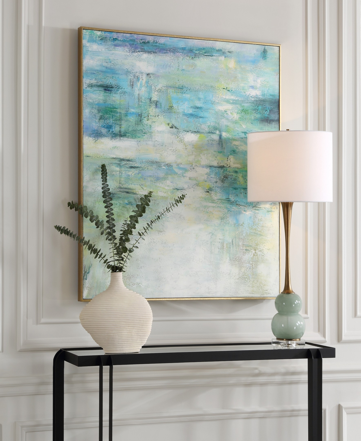 Uttermost Blissful Hand Painted Canvas In Blue