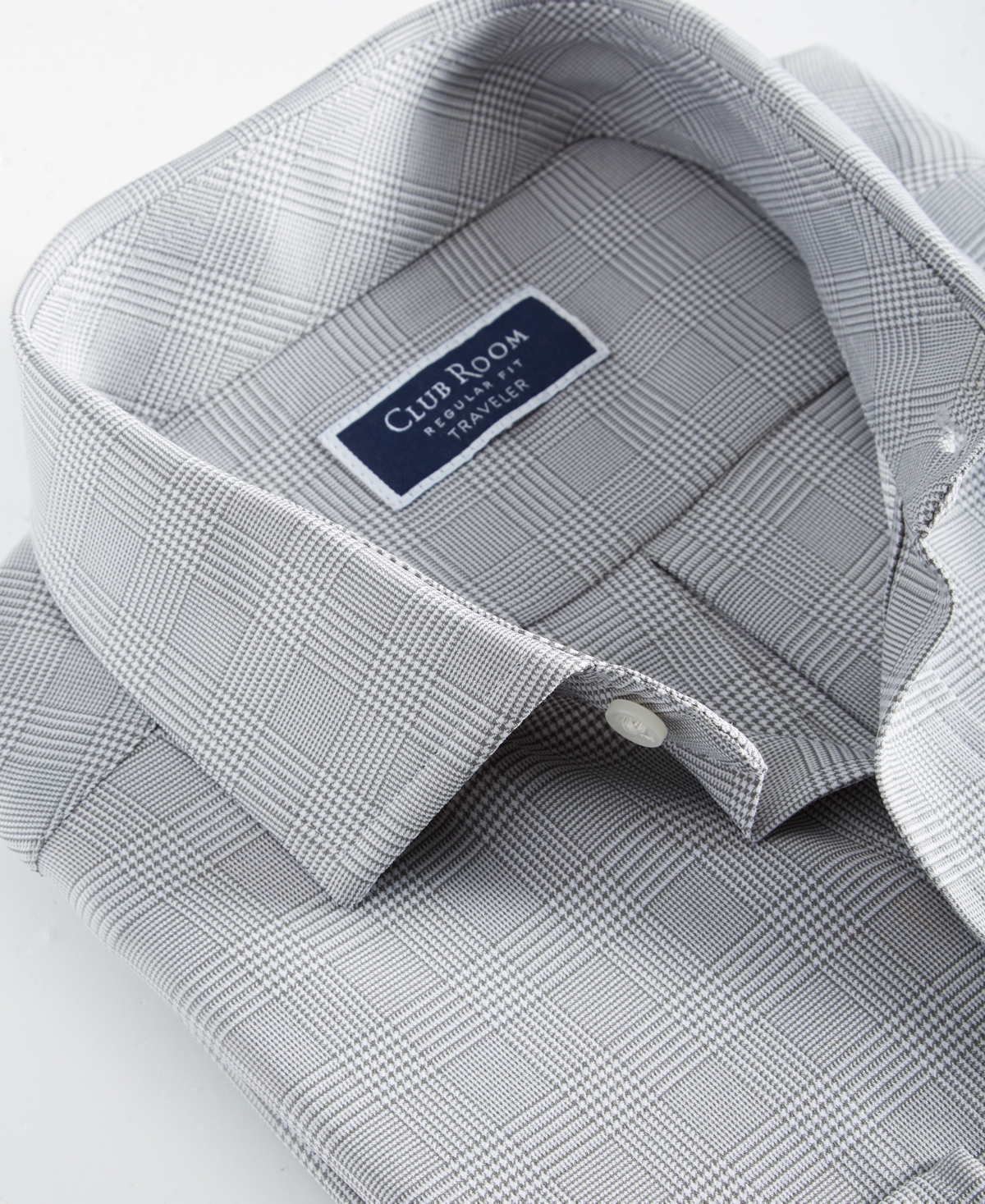 Club Room Men's Glover Check Dress Shirt, Created for Macy's -white