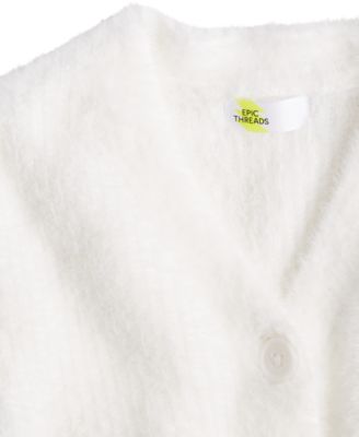 Epic Threads Toddler Girls Feather-Knit Button Cardigan, Created for Macy's