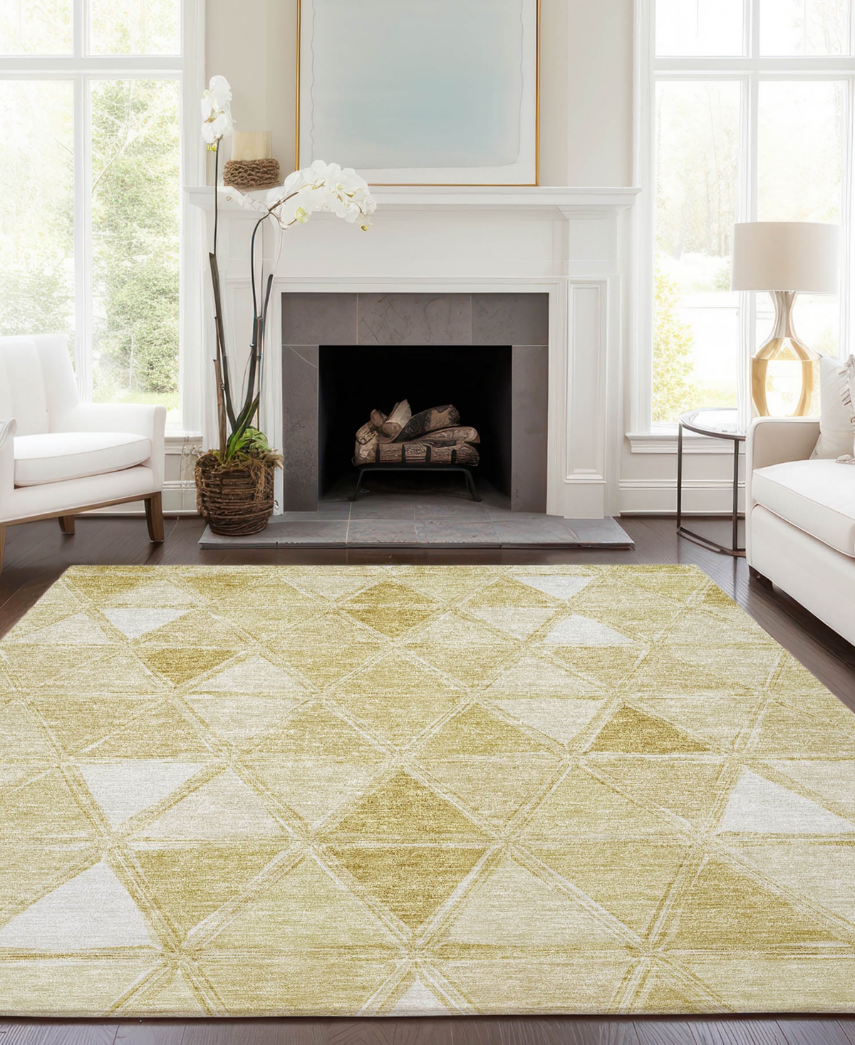 Addison Chantille Acn722 5'x7'6" Area Rug In Gold
