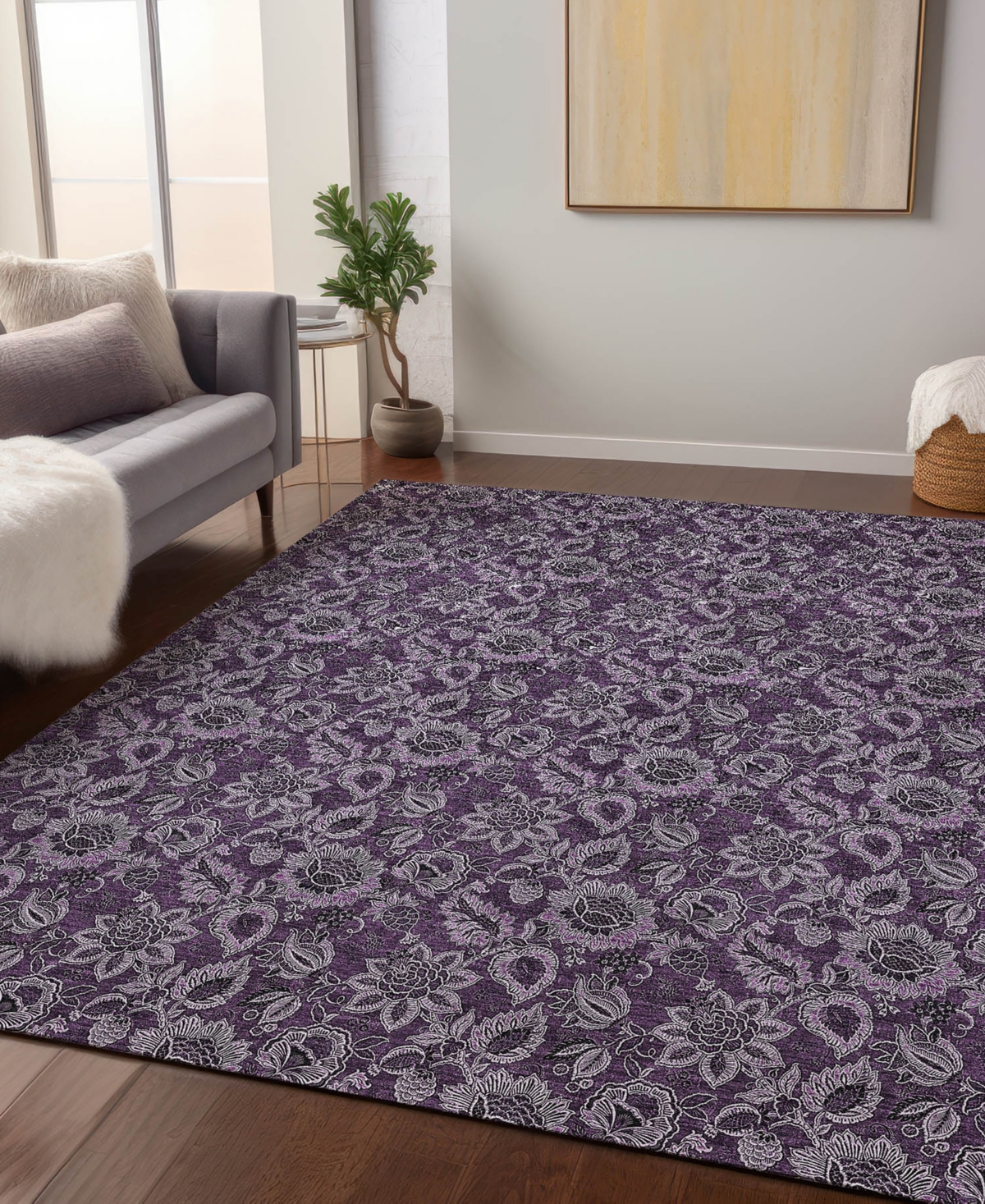 Addison Chantille Acn661 9'x12' Area Rug In Eggplant