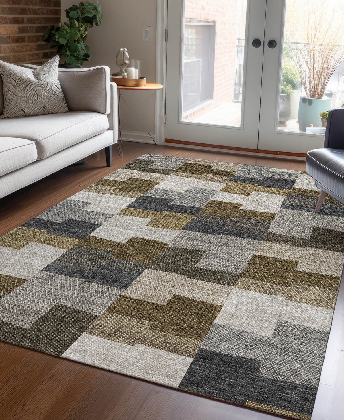 Addison Chantille Machine Washable Acn659 9'x12' Area Rug In Brown
