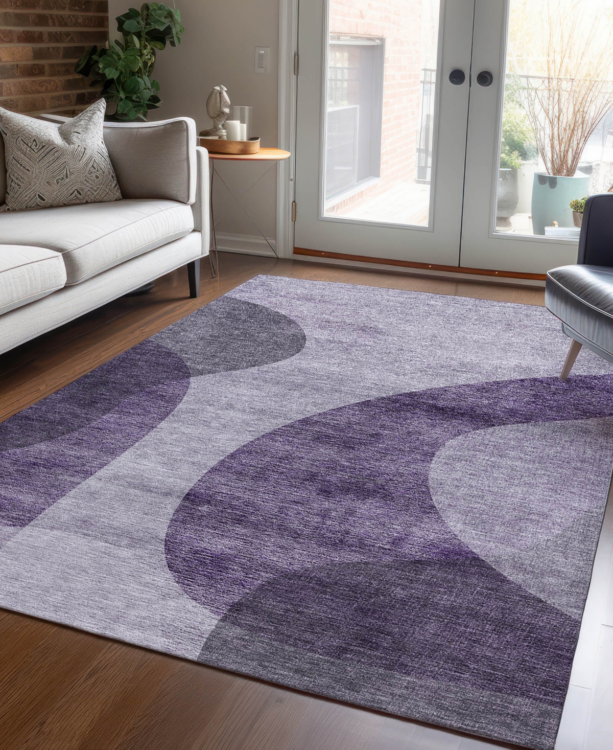 Addison Chantille Machine Washable Acn657 9'x12' Area Rug In Purple
